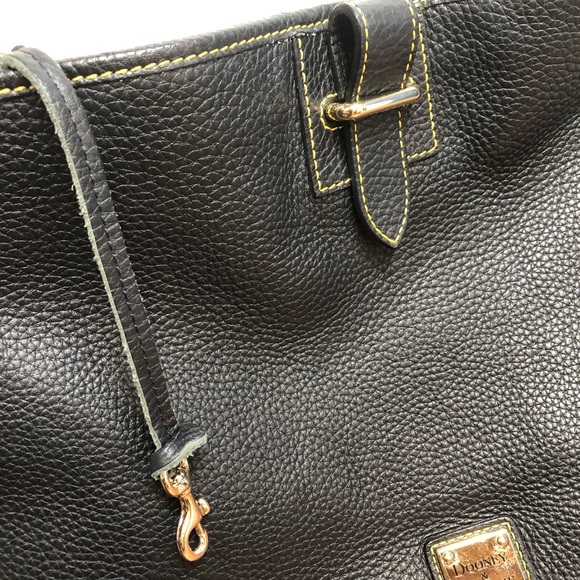 Dooney & Bourke Black Pebbled Leather Handbag - Gorgeous Details - EUC - Picture 3 of 14